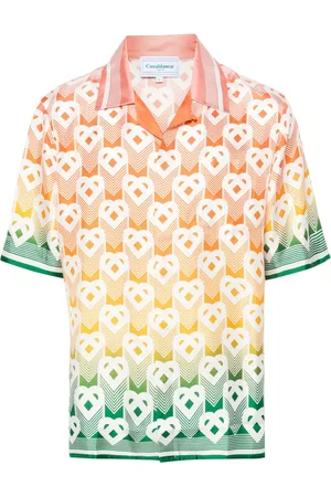 Casablanca Camisa de seda Gradient Heart Monogram