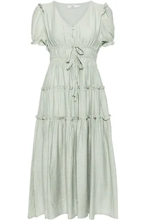 B+AB Vestido midi con capas escalonadas