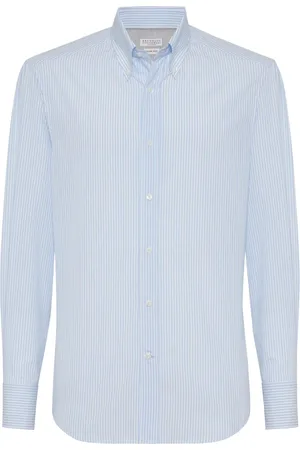 Brunello Cucinelli Camisa con rayas estampadas