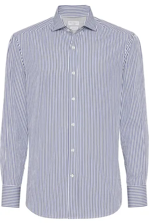 Brunello Cucinelli Camisa con motivo de rayas