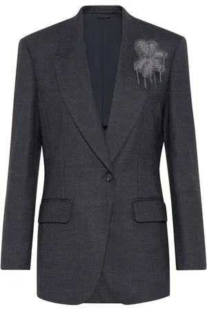 Brunello Cucinelli Blazer con aplique floral