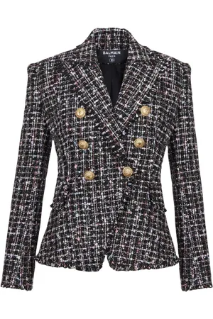 Balmain Blazer de tweed con doble botonadura