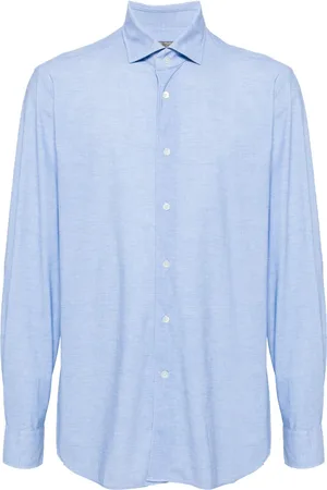 corneliani Camisa de tejido chambray manga larga
