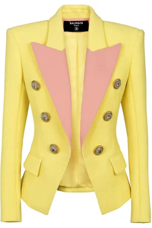 Balmain Blazer con solapas de pico y diseño de dos tonos