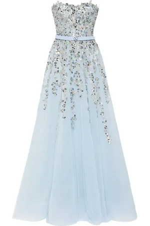 Saiid Kobeisy Vestido de fiesta strapless con mostacillas