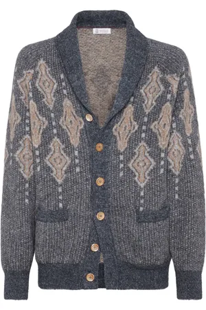 Brunello Cucinelli Cárdigan tejido de intarsia
