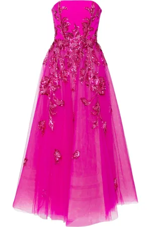 Saiid Kobeisy Vestido de fiesta strapless con mostacillas