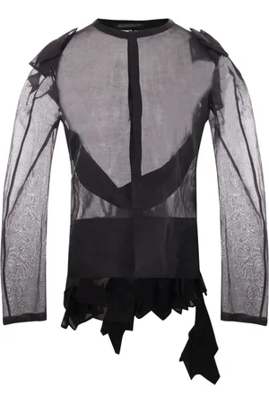 YOHJI YAMAMOTO Top transparente con dobladillo asimétrico
