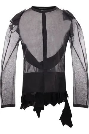 YOHJI YAMAMOTO Top transparente con dobladillo asimétrico