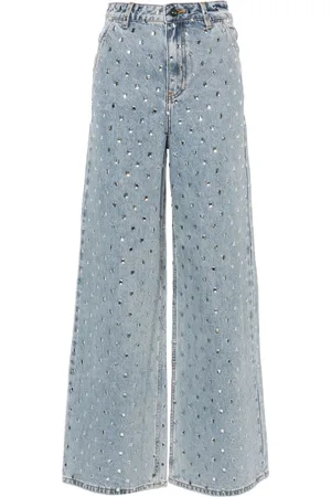 Self-Portrait Jeans anchos con tiro alto