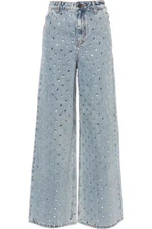 Self-Portrait Jeans anchos con tiro alto