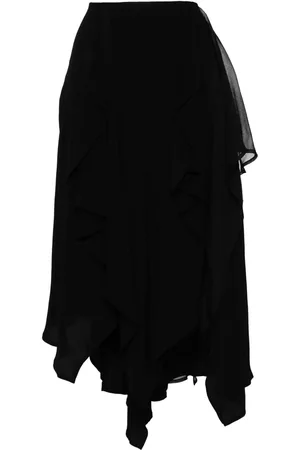 B+AB Falda midi asimétrica a capas