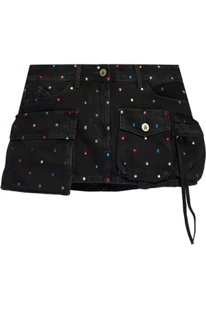The Attico Falda de mezclilla con detalles de strass
