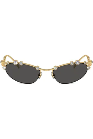 Swarovski Lentes de sol con armazón cat eye y detalles de cristal