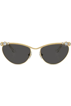 Swarovski Lentes de sol con armazón cat eye y detalles de cristal