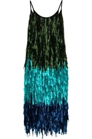 DRIES VAN NOTEN Vestido midi con flecos