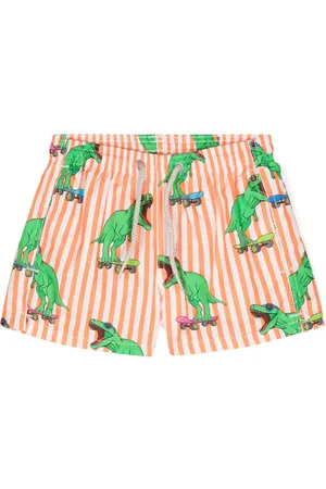 MC2 SAINT BARTH Shorts de playa con dinosaurios estampados