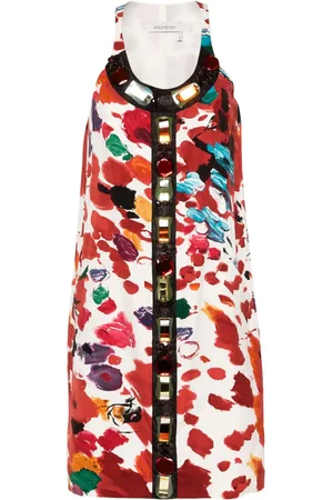 Saint Laurent Vestido midi con estampado abstracto