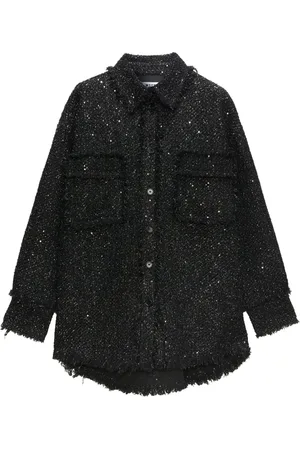 Msgm Camisa de tweed con lentejuelas