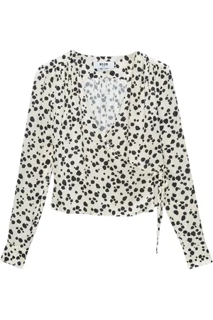 Msgm Blusa con estampado de lunares y cuello en V