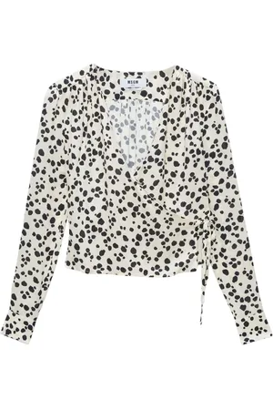 Msgm Blusa con estampado de lunares y cuello en V
