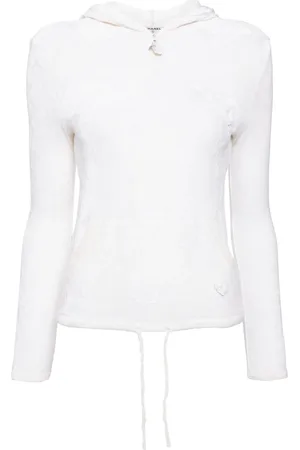 CHANEL Hoodie con aplique Camellia 2004