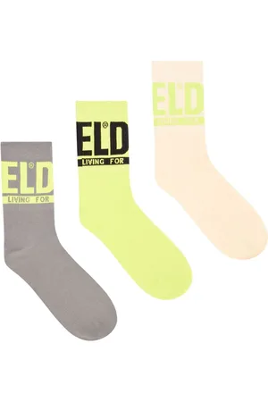 Diesel Set de tres pares de calcetines con logo en intarsia