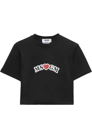 Msgm Playera corta con logo estampado