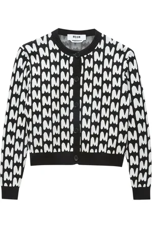 Msgm Cárdigan tejido con logo en intarsia