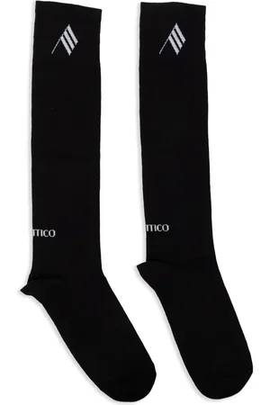 The Attico Calcetines tejidos de canalé con logo en intarsia
