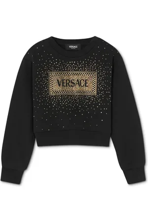 VERSACE Sudadera con logo y detalles de cristal