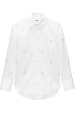 Msgm Camisa con detalles de cristal