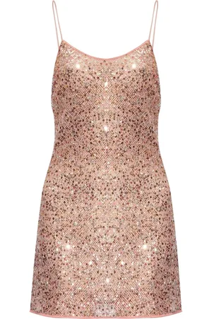Oseree Vestido corto bordado con lentejuelas