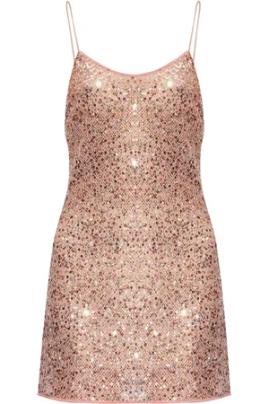 Oseree Vestido corto bordado con lentejuelas