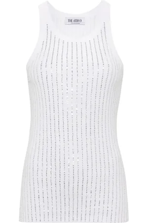 The Attico Camiseta con detalles de strass