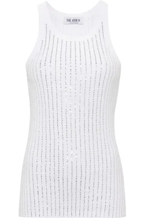The Attico Camiseta con detalles de strass