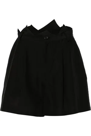 YOHJI YAMAMOTO Shorts con bordes asimétricos