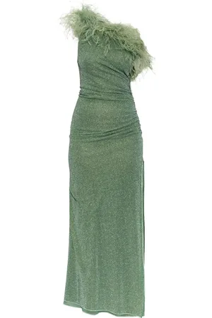 Oseree Vestido de fiesta con ribete de plumas