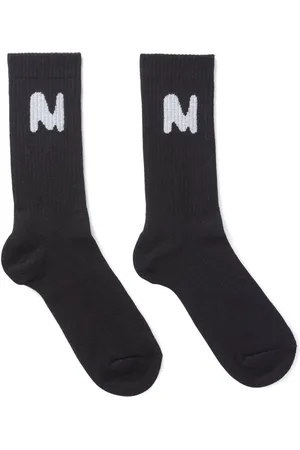 Msgm Calcetines tejidos con logo en intarsia