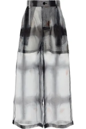 Feng Chen Wang Pantalones anchos con tiro alto