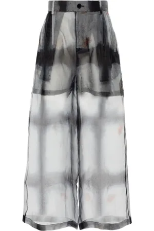 Feng Chen Wang Pantalones anchos con tiro alto