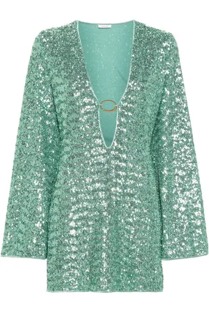 Oseree Vestido corto bordado con lentejuelas