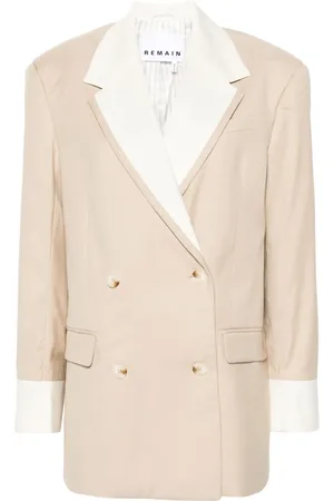 REMAIN Blazer con doble botonadura y diseño de dos tonos