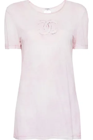 CHANEL Playera con estampado tie-dye y logo CC 2009