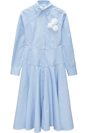 Msgm Vestido midi con aplique floral