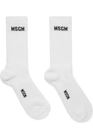 Msgm Calcetines tejidos con logo en intarsia