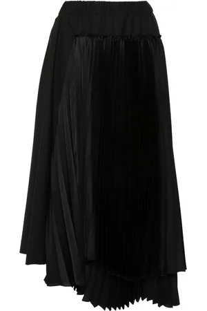NOIR KEI NINOMIYA Falda midi con diseño asimétrico y pliegues