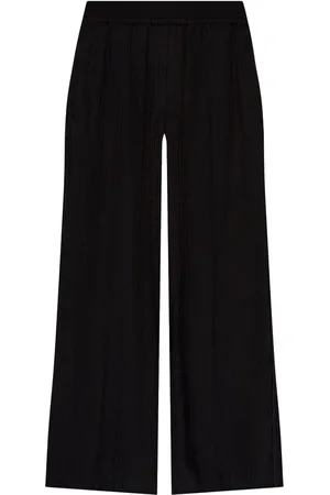Victoria Beckham Pantalones anchos con monograma en jacquard