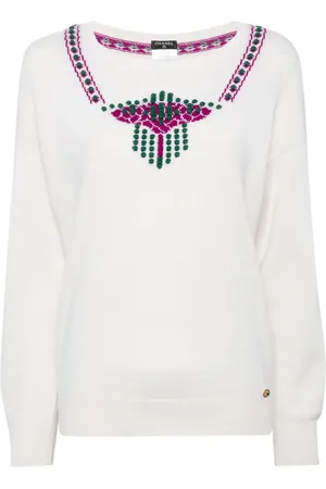CHANEL Suéter con motivo geométrico en intarsia 2000