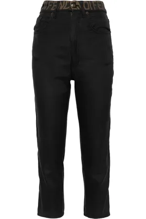 Fendi Pantalones capri con logo en la pretina